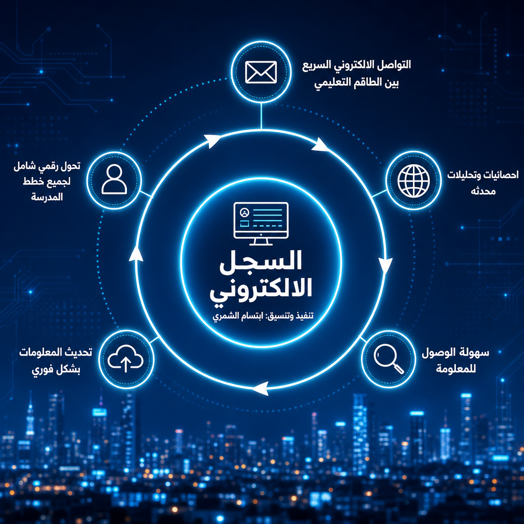 إنفوجرافيك مميزات السجل الإلكتروني